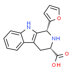 ChemSpider 2D Image | (1R,3S)-1-(2-Furyl)-2,3,4,9-tetrahydro-1H-beta-carboline-3-carboxylic acid | C16H14N2O3