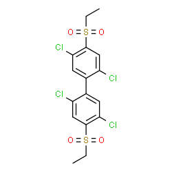 ChemSpider 2D Image | 2,2',5,5'-Tetrachloro-4,4'-bis(ethylsulfonyl)biphenyl | C16H14Cl4O4S2
