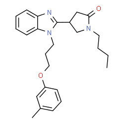 ChemSpider 2D Image | 1-Butyl-4-{1-[3-(3-methylphenoxy)propyl]-1H-benzimidazol-2-yl}-2-pyrrolidinone | C25H31N3O2