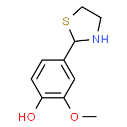 ChemSpider 2D Image | 2-methoxy-4-thiazolidin-2-yl-phenol | C10H13NO2S
