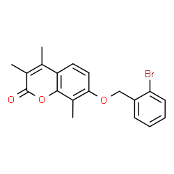 ChemSpider 2D Image | 7-[(2-Bromobenzyl)oxy]-3,4,8-trimethyl-2H-chromen-2-one | C19H17BrO3