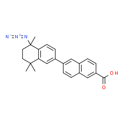 ChemSpider 2D Image | 5'-Azido-5',8',8'-trimethyl-5',6',7',8'-tetrahydro-2,2'-binaphthalene-6-carboxylic acid | C24H23N3O2