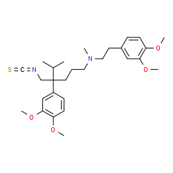 ChemSpider 2D Image | 4-(3,4-Dimethoxyphenyl)-N-[2-(3,4-dimethoxyphenyl)ethyl]-4-(isothiocyanatomethyl)-N,5-dimethyl-1-hexanamine | C28H40N2O4S