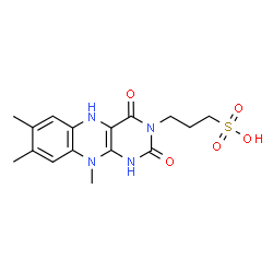 ChemSpider 2D Image | 3-(7,8,10-Trimethyl-2,4-dioxo-1,4,5,10-tetrahydrobenzo[g]pteridin-3(2H)-yl)-1-propanesulfonic acid | C16H20N4O5S