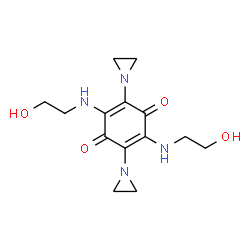 ChemSpider 2D Image | 2,5-bis(2-hydroxyethylamino)-3,6-diaziridinylbenzoquinone | C14H20N4O4