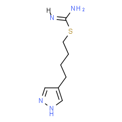 ChemSpider 2D Image | 4-(1H-Pyrazol-4-yl)butyl carbamimidothioate | C8H14N4S