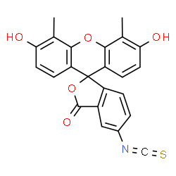 ChemSpider 2D Image | 3',6'-Dihydroxy-5-isothiocyanato-4',5'-dimethyl-3H-spiro[2-benzofuran-1,9'-xanthen]-3-one | C23H15NO5S