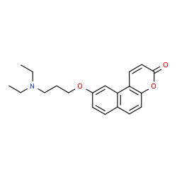 ChemSpider 2D Image | 9-[3-(Diethylamino)propoxy]-3H-benzo[f]chromen-3-one | C20H23NO3