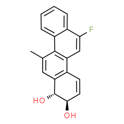 ChemSpider 2D Image | (1R,2R)-6-Fluoro-11-methyl-1,2-dihydro-1,2-chrysenediol | C19H15FO2