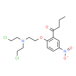 ChemSpider 2D Image | 1-(2-{2-[Bis(2-chloroethyl)amino]ethoxy}-5-nitrophenyl)-1-butanone | C16H22Cl2N2O4