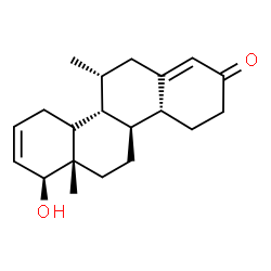 ChemSpider 2D Image | (4aR,4bS,6aS,7S,10bR,11R)-7-Hydroxy-6a,11-dimethyl-4,4a,4b,5,6,6a,7,10,10a,10b,11,12-dodecahydro-2(3H)-chrysenone | C20H28O2