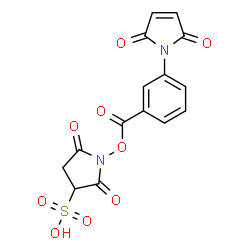 ChemSpider 2D Image | 1-{[3-(2,5-Dioxo-2,5-dihydro-1H-pyrrol-1-yl)benzoyl]oxy}-2,5-dioxo-3-pyrrolidinesulfonic acid | C15H10N2O9S