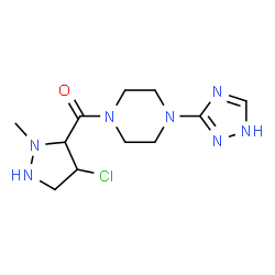 ChemSpider 2D Image | (4-Chloro-2-methyl-3-pyrazolidinyl)[4-(1H-1,2,4-triazol-3-yl)-1-piperazinyl]methanone | C11H18ClN7O