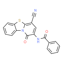 ChemSpider 2D Image | N-(4-Cyano-1-oxo-1H-pyrido[2,1-b][1,3]benzothiazol-2-yl)benzamide | C19H11N3O2S
