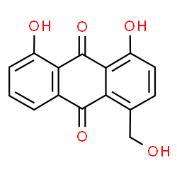 ChemSpider 2D Image | 4,5-Dihydroxy-1-(hydroxymethyl)-9,10-anthraquinone | C15H10O5