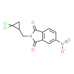 ChemSpider 2D Image | 2-[(2,2-Dichlorocyclopropyl)methyl]-5-nitro-1H-isoindole-1,3(2H)-dione | C12H8Cl2N2O4