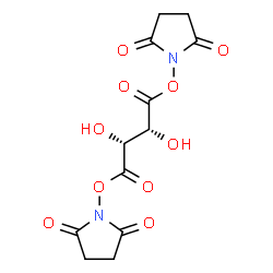 ChemSpider 2D Image | 1,1'-{[(2R,3R)-2,3-Dihydroxy-1,4-dioxo-1,4-butanediyl]bis(oxy)}di(2,5-pyrrolidinedione) | C12H12N2O10