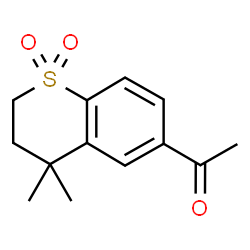 ChemSpider 2D Image | 1-(4,4-Dimethyl-1,1-dioxido-3,4-dihydro-2H-thiochromen-6-yl)ethanone | C13H16O3S