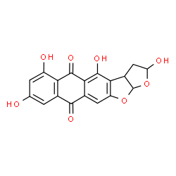 ChemSpider 2D Image | 2,4,6,8-Tetrahydroxy-2,3,3a,12a-tetrahydroanthra[2,3-b]furo[3,2-d]furan-5,10-dione | C18H12O8
