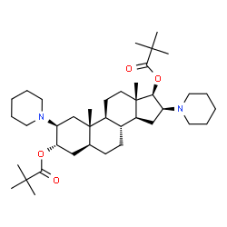 ChemSpider 2D Image | (2beta,3alpha,5alpha,16beta,17beta)-2,16-Di(1-piperidinyl)androstane-3,17-diyl bis(2,2-dimethylpropanoate) | C39H66N2O4