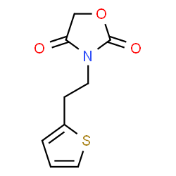 ChemSpider 2D Image | 3-[2-(2-Thienyl)ethyl]-1,3-oxazolidine-2,4-dione | C9H9NO3S