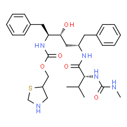 ChemSpider 2D Image | N-[(2S,4R,5S)-4-Hydroxy-1,6-diphenyl-5-{[(1,3-thiazolidin-5-ylmethoxy)carbonyl]amino}-2-hexanyl]-N~2~-(methylcarbamoyl)-D-valinamide | C30H43N5O5S