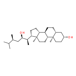 ChemSpider 2D Image | (3alpha,5beta,8alpha,9beta,10alpha,13alpha,14beta,17alpha,20R,22R)-Ergostane-3,22-diol | C28H50O2