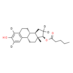 ChemSpider 2D Image | (8alpha,13alpha,14beta,17alpha)-3-Hydroxy(2,4,16,16-~2~H_4_)estra-1,3,5(10)-trien-17-yl valerate | C23H28D4O3