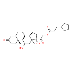 ChemSpider 2D Image | (8alpha,9beta,10alpha,11beta,13xi,14beta,17alpha)-11,17-Dihydroxy-3,20-dioxopregn-4-en-21-yl 3-cyclopentylpropanoate | C29H42O6