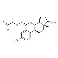 ChemSpider 2D Image | ({(Z)-[(6Z,8alpha,9beta,13alpha,14beta,17alpha)-3,17-Dihydroxyestra-1(10),2,4-trien-6-ylidene]amino}oxy)acetic acid | C20H25NO5