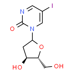 ChemSpider 2D Image | 1-(2-Deoxy-D-erythro-pentofuranosyl)-5-iodo-2(1H)-pyrimidinone | C9H11IN2O4