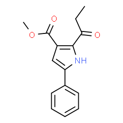 ChemSpider 2D Image | Methyl 5-phenyl-2-propionyl-1H-pyrrole-3-carboxylate | C15H15NO3