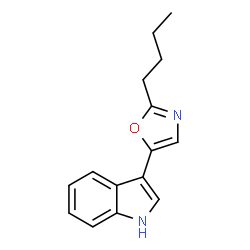 ChemSpider 2D Image | 3-(2-Butyl-1,3-oxazol-5-yl)-1H-indole | C15H16N2O