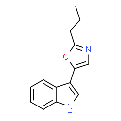 ChemSpider 2D Image | 3-(2-Propyl-1,3-oxazol-5-yl)-1H-indole | C14H14N2O