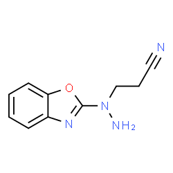 ChemSpider 2D Image | 3-[1-(1,3-Benzoxazol-2-yl)hydrazino]propanenitrile | C10H10N4O
