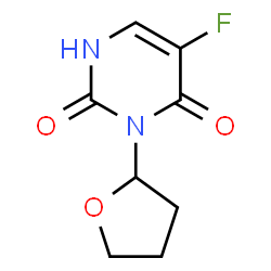 ChemSpider 2D Image | 5-Fluoro-3-(tetrahydro-2-furanyl)-2,4(1H,3H)-pyrimidinedione | C8H9FN2O3