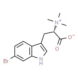 ChemSpider 2D Image | (2S)-3-(6-Bromo-1H-indol-3-yl)-2-(trimethylammonio)propanoate | C14H17BrN2O2