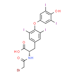 ChemSpider 2D Image | N-(Bromoacetyl)-O-(4-hydroxy-3,5-diiodophenyl)-3,5-diiodo-L-tyrosine | C17H12BrI4NO5