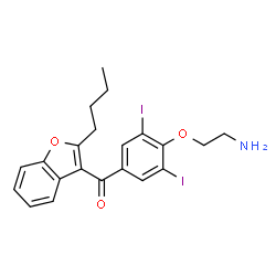 ChemSpider 2D Image | [4-(2-Aminoethoxy)-3,5-diiodophenyl](2-butyl-1-benzofuran-3-yl)methanone | C21H21I2NO3