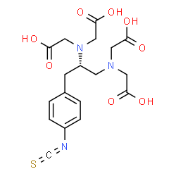 ChemSpider 2D Image | 2,2',2'',2'''-{[(2S)-3-(4-Isothiocyanatophenyl)-1,2-propanediyl]dinitrilo}tetraacetic acid | C18H21N3O8S