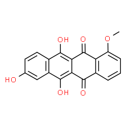 ChemSpider 2D Image | 6,8,11-Trihydroxy-1-methoxy-5,12-tetracenedione | C19H12O6