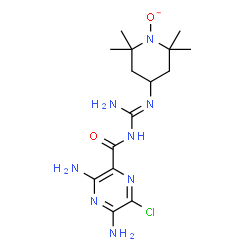 ChemSpider 2D Image | 4-[(E)-(Amino{[(3,5-diamino-6-chloro-2-pyrazinyl)carbonyl]amino}methylene)amino]-2,2,6,6-tetramethyl-1-piperidinolate | C15H24ClN8O2