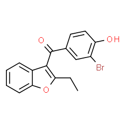 ChemSpider 2D Image | (3-Bromo-4-hydroxyphenyl)(2-ethyl-1-benzofuran-3-yl)methanone | C17H13BrO3