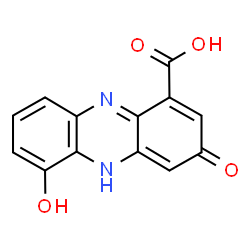 ChemSpider 2D Image | 6-Hydroxy-3-oxo-3,5-dihydro-1-phenazinecarboxylic acid | C13H8N2O4
