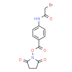 ChemSpider 2D Image | 2-Bromo-N-(4-{[(2,5-dioxo-1-pyrrolidinyl)oxy]carbonyl}phenyl)acetamide | C13H11BrN2O5