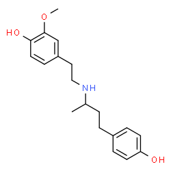 ChemSpider 2D Image | 4-(2-{[4-(4-Hydroxyphenyl)-2-butanyl]amino}ethyl)-2-methoxyphenol | C19H25NO3