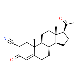 ChemSpider 2D Image | (2alpha)-3,20-Dioxopregn-4-ene-2-carbonitrile | C22H29NO2