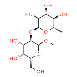 ChemSpider 2D Image | Methyl 2-O-(6-deoxy-alpha-L-mannopyranosyl)-beta-D-galactopyranoside | C13H24O10