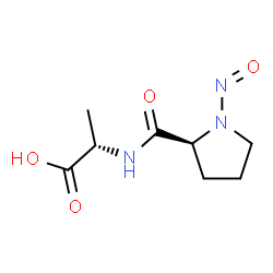 ChemSpider 2D Image | 1-Nitroso-L-prolyl-L-alanine | C8H13N3O4