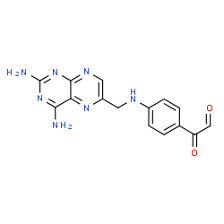 ChemSpider 2D Image | (4-{[(2,4-Diamino-6-pteridinyl)methyl]amino}phenyl)(oxo)acetaldehyde | C15H13N7O2